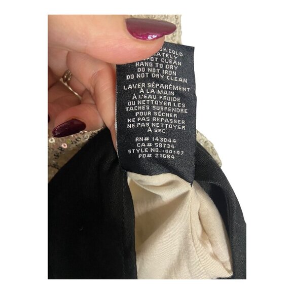 NWT 7 For All Mankind Sequin Snap Button Closure Bodysuit-sz Small - Picture 9 of 12